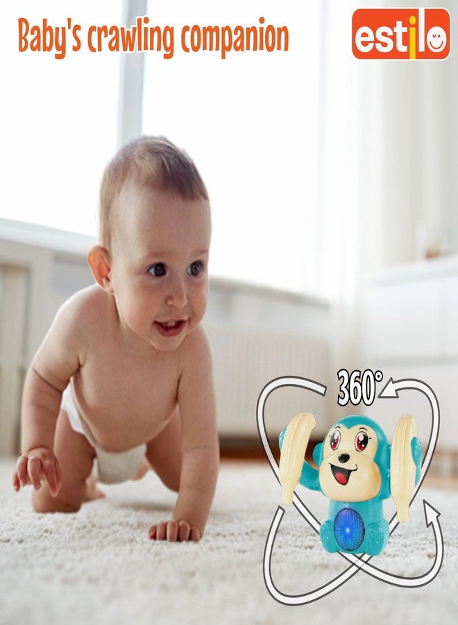 إستلو ألعاب إستيلو للأطفال من عمر 6 إلى 36 شهرًا: لعبة قرد موسيقي متدحرج لوقت الاستلقاء على البطن مع أصوات | لعبة تفاعلية راقصة متحركة مع أضواء وموسيقى | لعبة صوتية مع مستشعر تحكم صوتي - (أخضر بحري) - Image 3